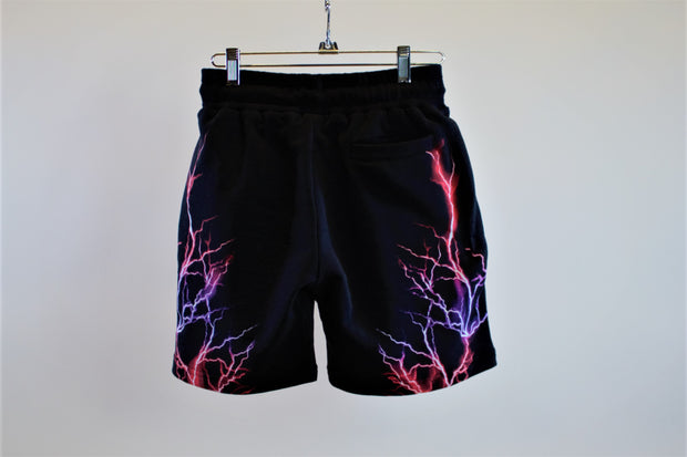 BLACK SHORTS WITH VIOLET LIGHTING